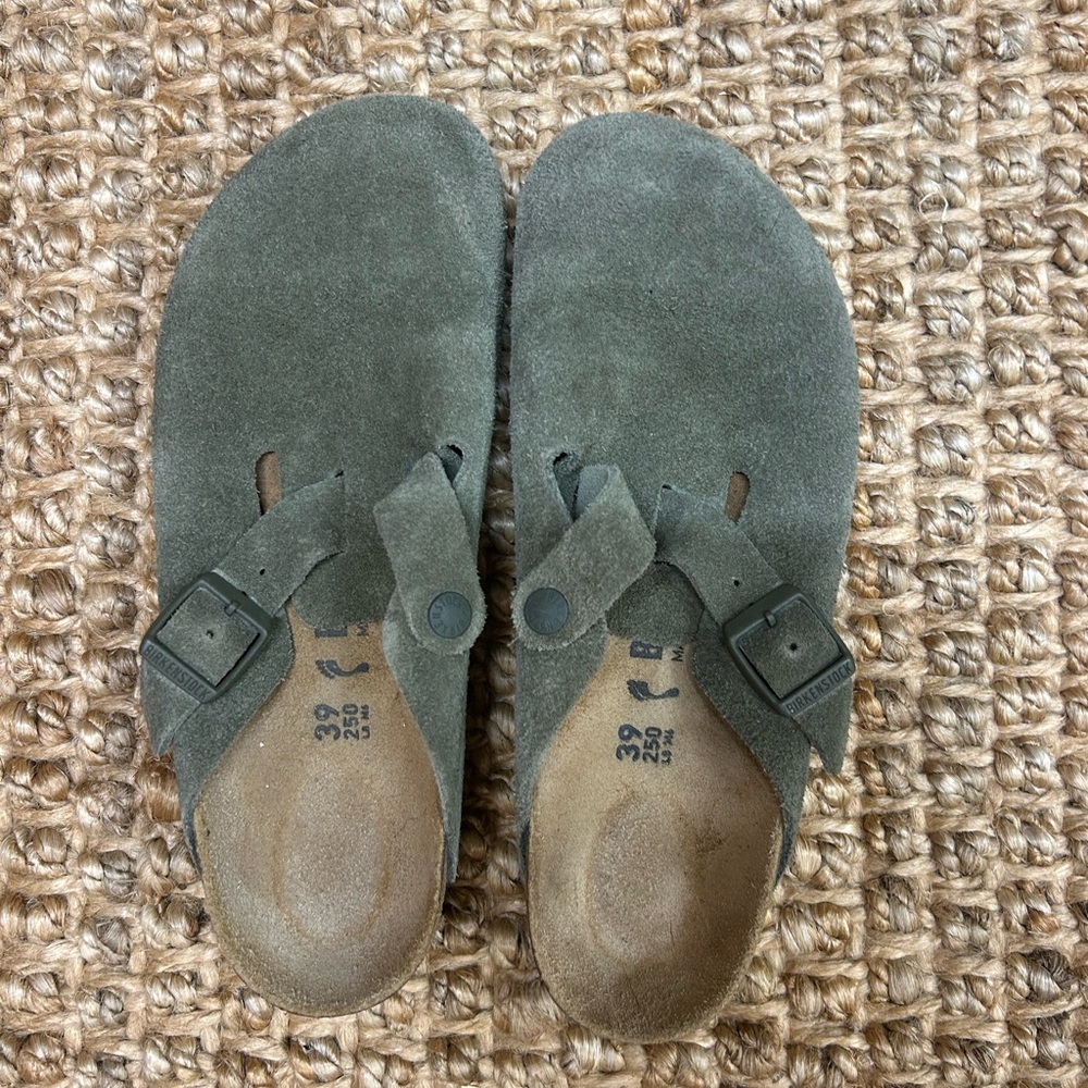 Birkenstock Boston Suede Leather - Thyme size 39